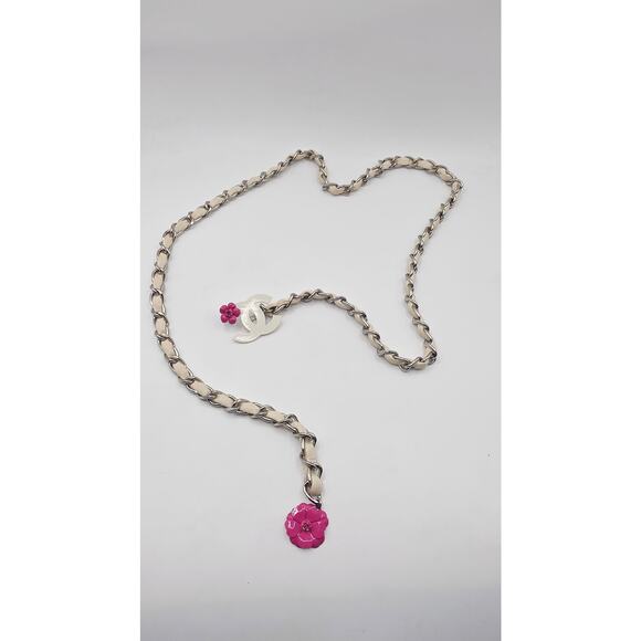 Chanel Gold-tone white leather 2004 Chain-Link Belt M sz - Picture 10 of 11